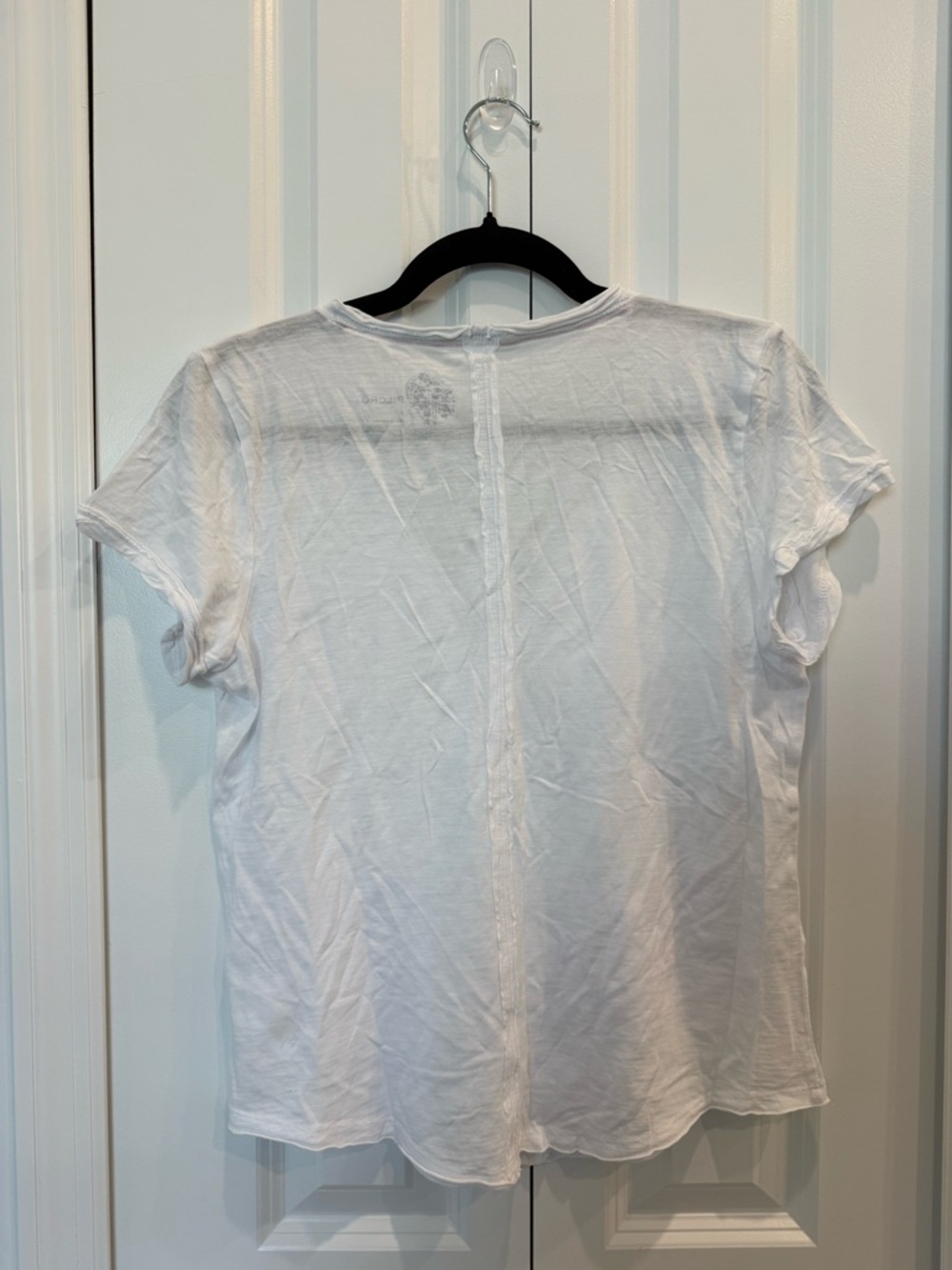 NWOT Anthropologie Pilcro White Short Sleeve Spliced-Neck Tee - Picture 6 of 6